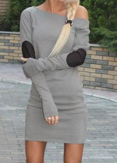 Sexy Long Sleeve Mini Straight Dress (3 Colors)