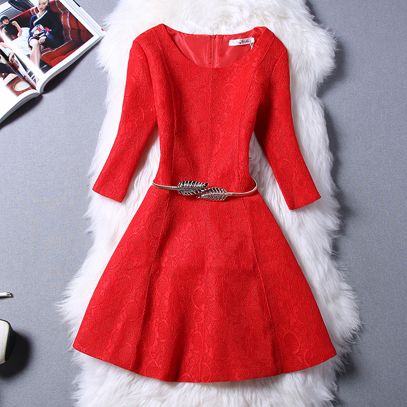 Elegant Designer Lace Dress For Autumn&winter ( 2 Colors)