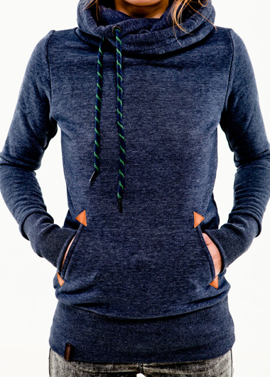 Fashion Long Sleeve Hooded Collar Pocket Design Sweatshirt (6Colors)