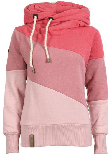 Fashion Long Sleeve Color Block Hooded Sweats (2 Colors)