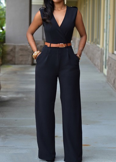 black jumpsuit pockets