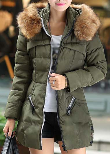 Fashion And Good Quality Woman Essential Long Sleeve Winter Coat With Zip