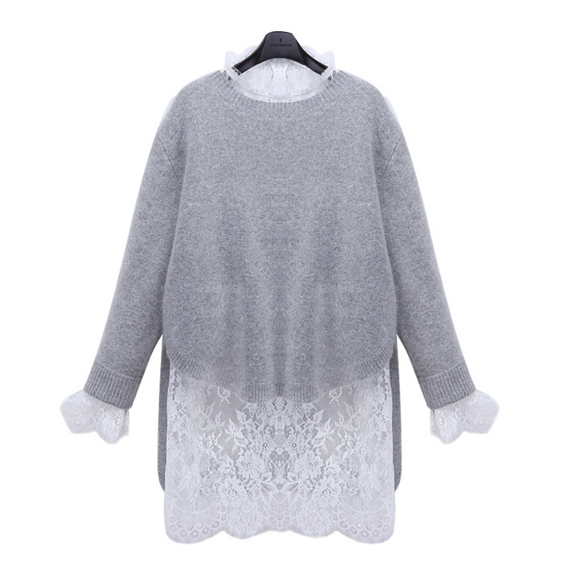 High Quality Fashion O Neck Lace Long Sleeve Sweater For Women on Luulla