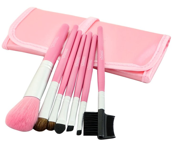 Good Pink 7pcs/set Natural Makeup Brush Cosmetic Brushes Set Kit For