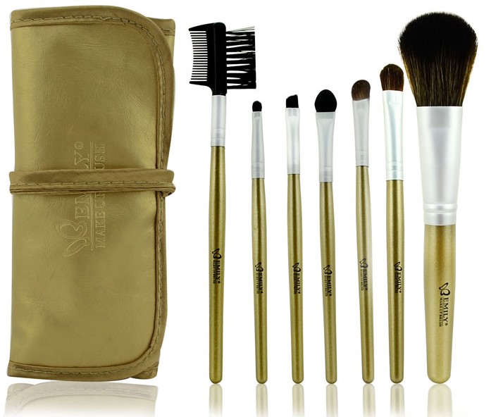 Good 7pcs/set Natural Makeup Brush Cosmetic Brushes Set Kit For Daily Beauty - Golden