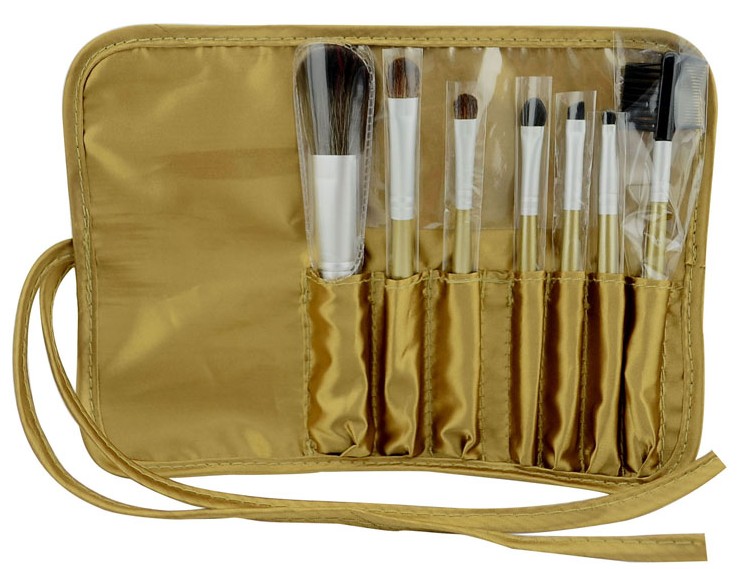 Good 7pcs/set Natural Makeup Brush Cosmetic Brushes Set Kit For Daily Beauty Golden on Luulla
