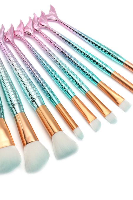 Shipping 10 Pcs Multicolor Makeup Brushes Set Eyeshadow Powder Foundation Cosmetic Kit