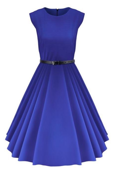 Vintage Blue Sleeveless Dress 