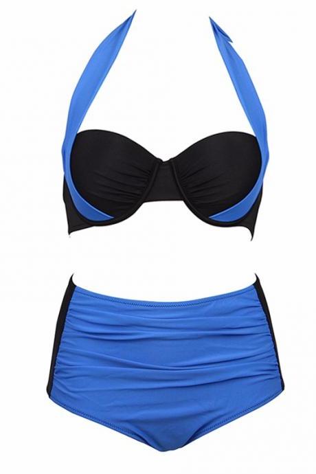 New Sexy Halter Bikinis Women Swimsuit High Waisted Bathing Suits 