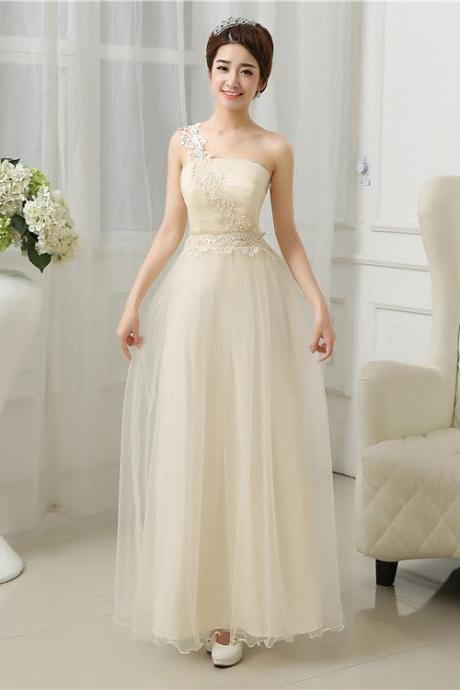 Cute And Beautiful Strapless Dress - Beige