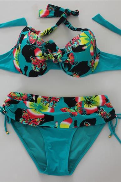 New Women Sexy Butterfly Swimwear Bikini - Green