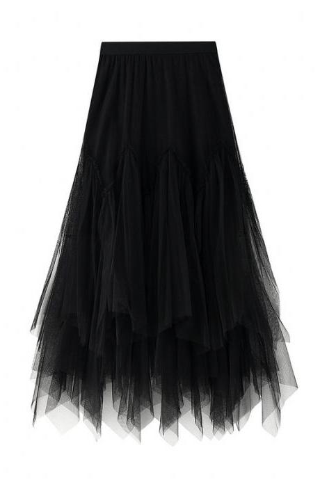Charming Design A Line Skirt - Black