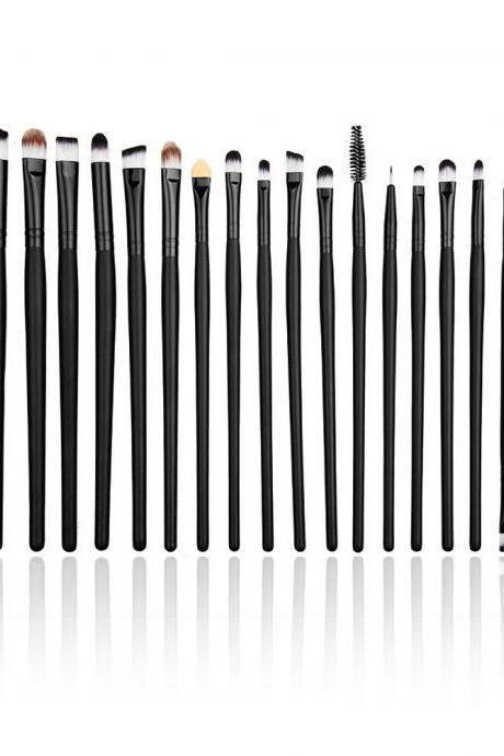 Free Shipping 20 pcs black eye shadow brush eyebrow brush foundation brush eyeliner brush brush set