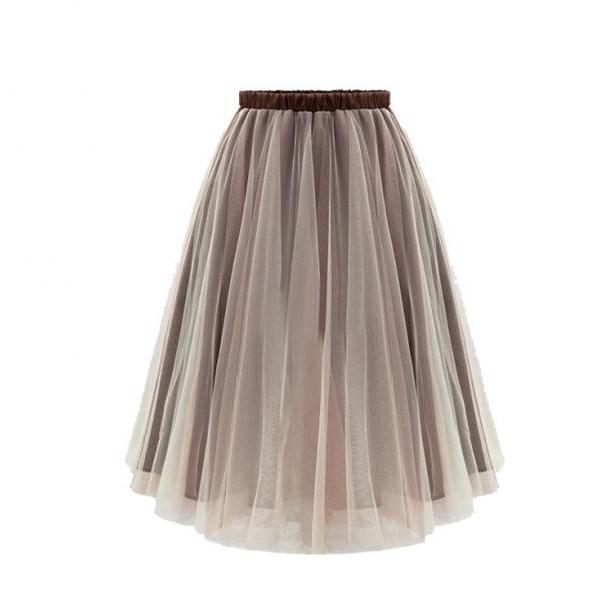 Free Shipping Gauze High Waist Skirt
