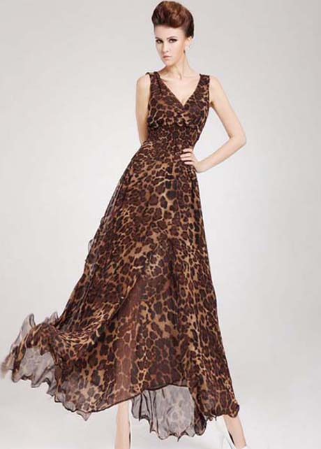 Leopard V-Neck Maxi Dress