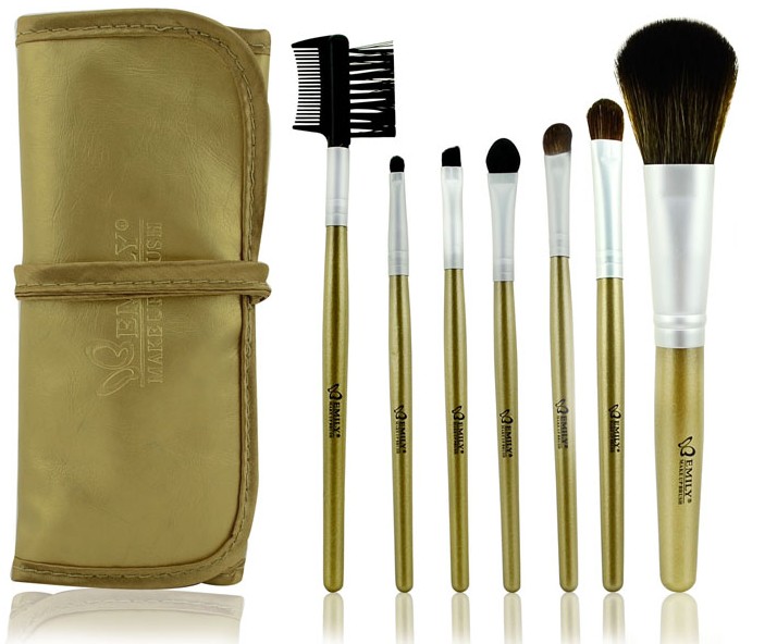 Good 7pcs/set Natural Makeup Brush Cosmetic Brushes Set Kit For Daily Beauty Golden on Luulla